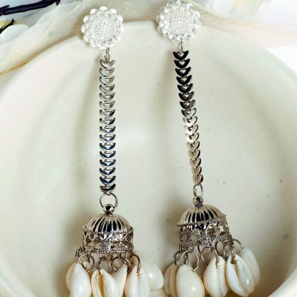 Flower with Shells Jhumki
