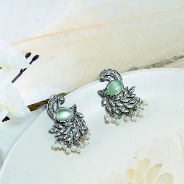 Green Peacock with Beads