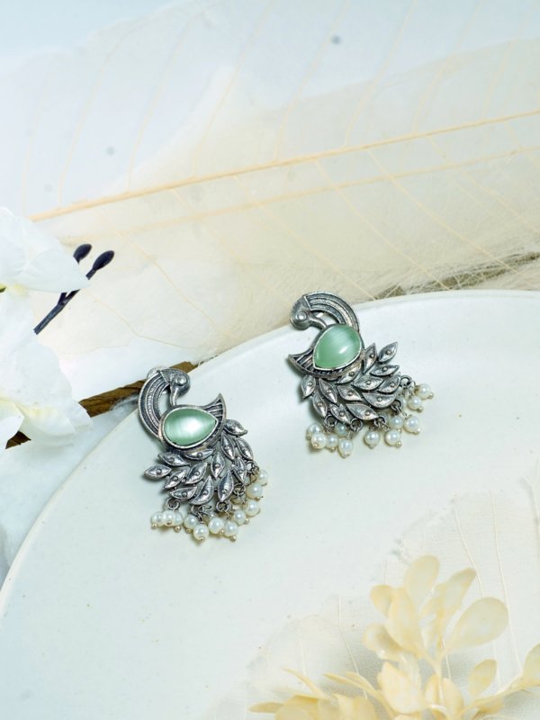 Green Peacock with Beads