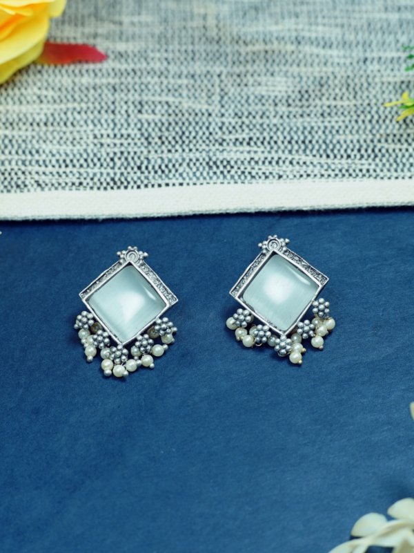 Grey Square Studs