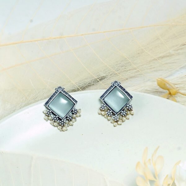 Grey Square Studs