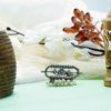 SILVER LOOK ALIKE ADJUSTABLE FINGER RING WITH PEARLS - Image 2