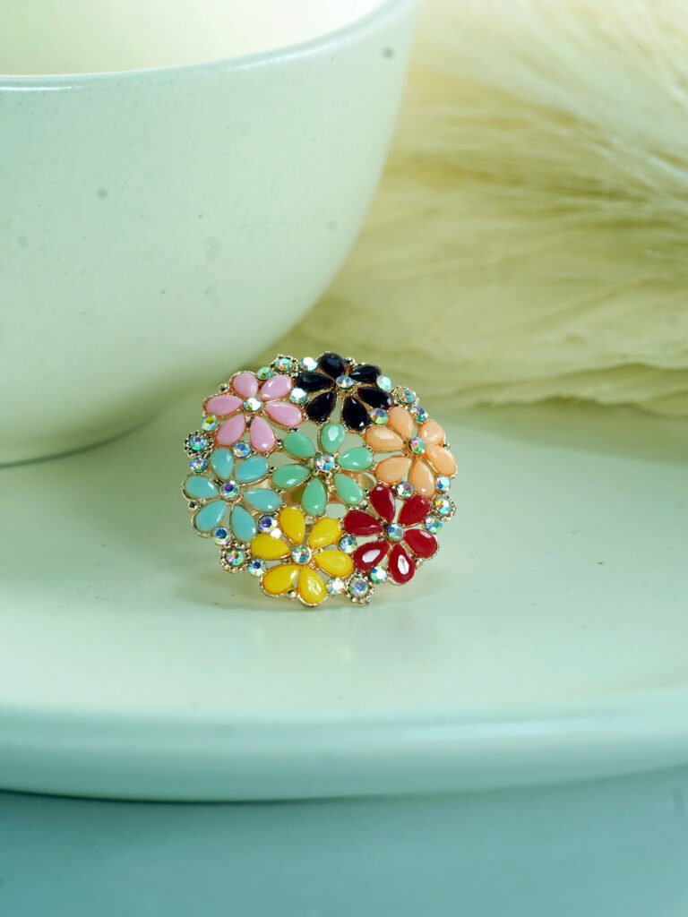 Multi-Coloured Flower Ring