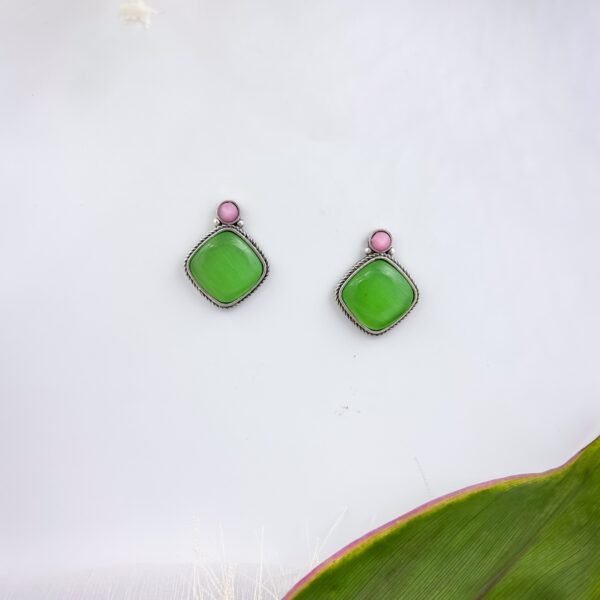Green Monalisa Studs