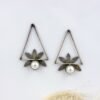 Traingle studs with Pearl - Image 2