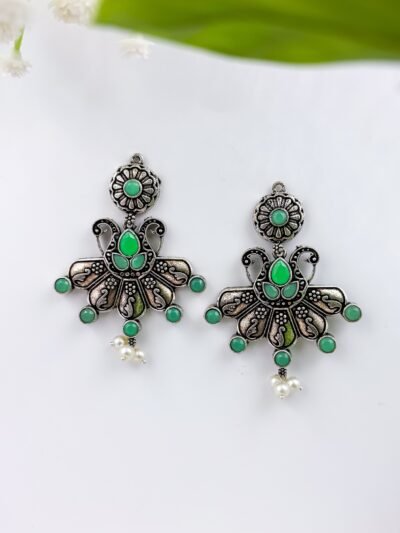 Green Oxidised Earring