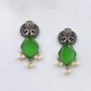Green Monalisa Oxidised Earrings - Image 2