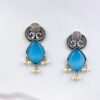 Fresh Ocean Blue Oxidised Earrings - Image 2