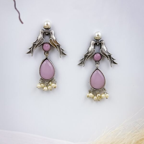 Beautiful Monalisa Stone Bird Danglers