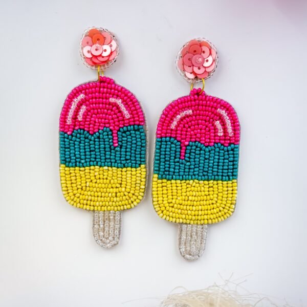Trigya Handmade Vibrant IceCream Beaded Quirky Earring