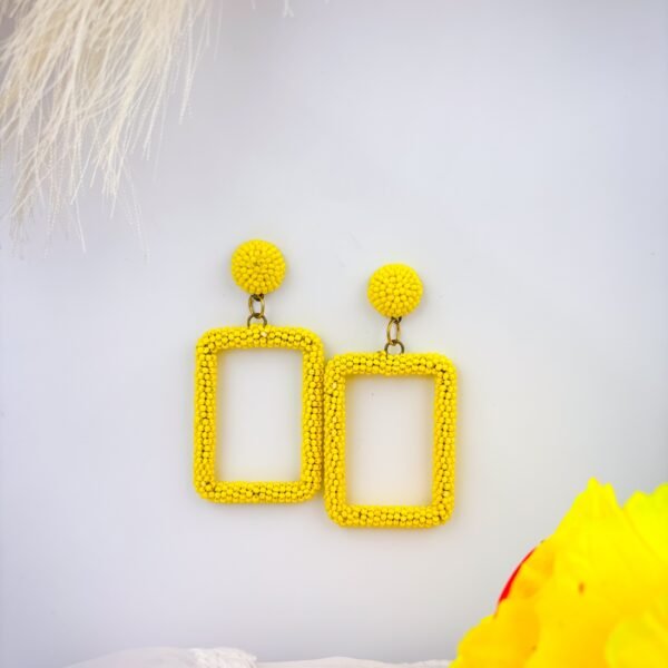 Trigya Handmade Vibrant Yellow Quirky Earrings