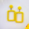 Trigya Handmade Vibrant Yellow Quirky Earrings - Image 2