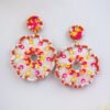 Trigya Handmade Multicoloured Flower Beaded Earrings - Image 2