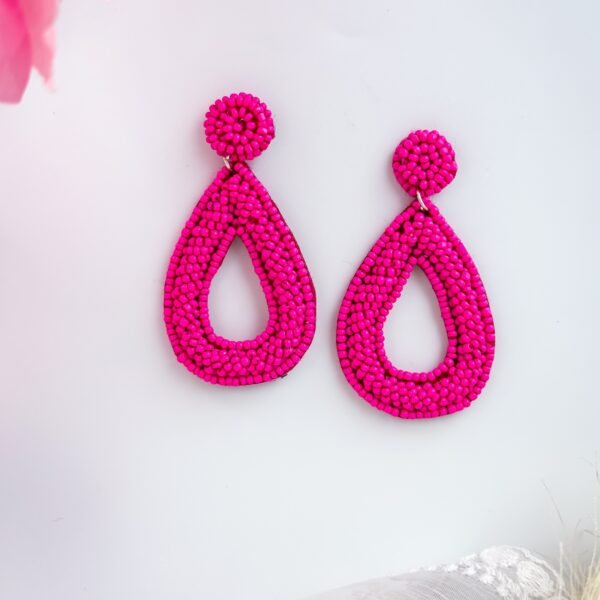 Trigya Handmade Bright Pink Quirky Earrings